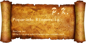 Poparadu Klemencia névjegykártya